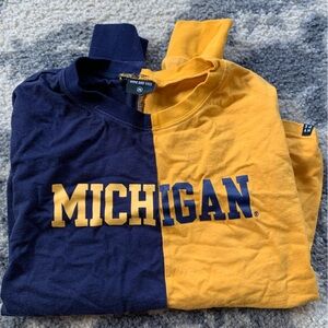 Michigan Navy and Gold Women's Top